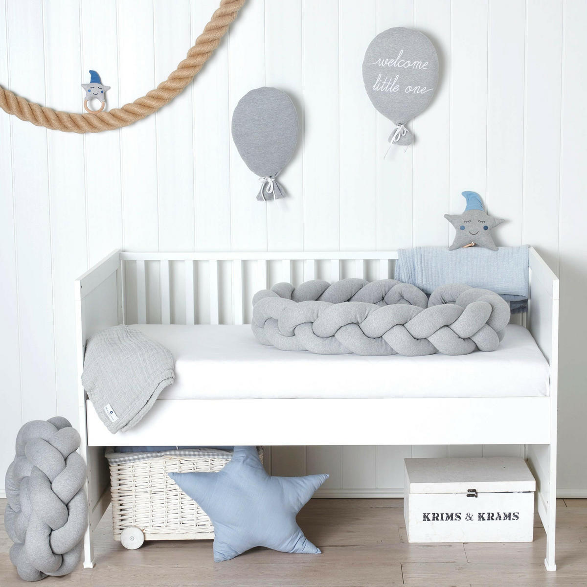 BETTSCHLANGE geflochten Grau Jersey - Grau, Textil (16/200cm) - nordic coast company