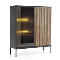 VITRINE Weiß SANTI WT104 Mit LED-Beleuchtung - Multicolor, Holzwerkstoff (104/126/39cm) - Sepro Meble