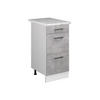 UNTERSCHRANK R-Line Beton 40 cm mit Schubladen - Weiß/Grau, Holzwerkstoff (40/81.6/60cm) - Vicco