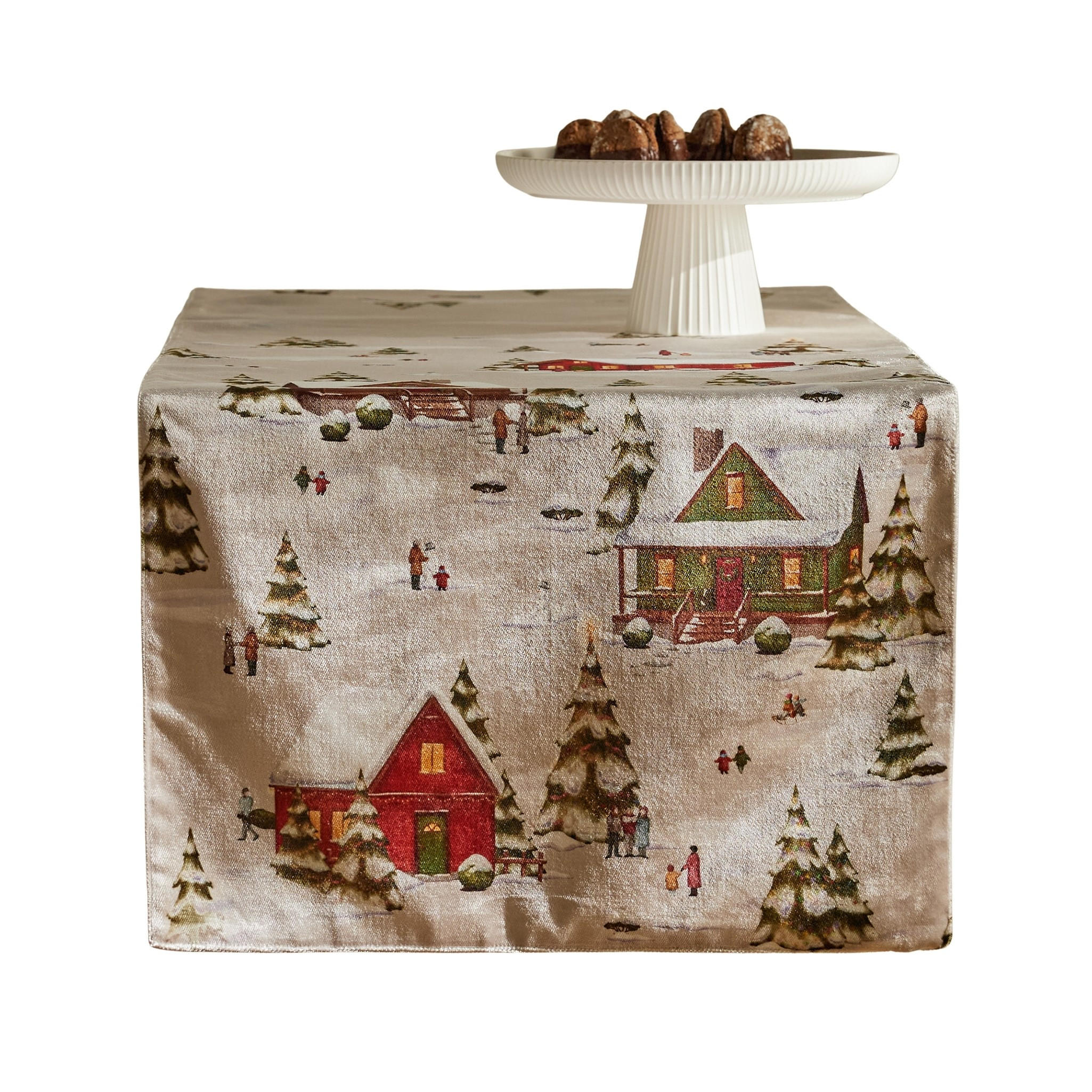 TISCHLÄUFER WINHURST 45x180 cm, Ecru, Weihnachten Deko Tischdecke, Christmas - Ecru, Kunststoff (180/45/1cm) - home&you