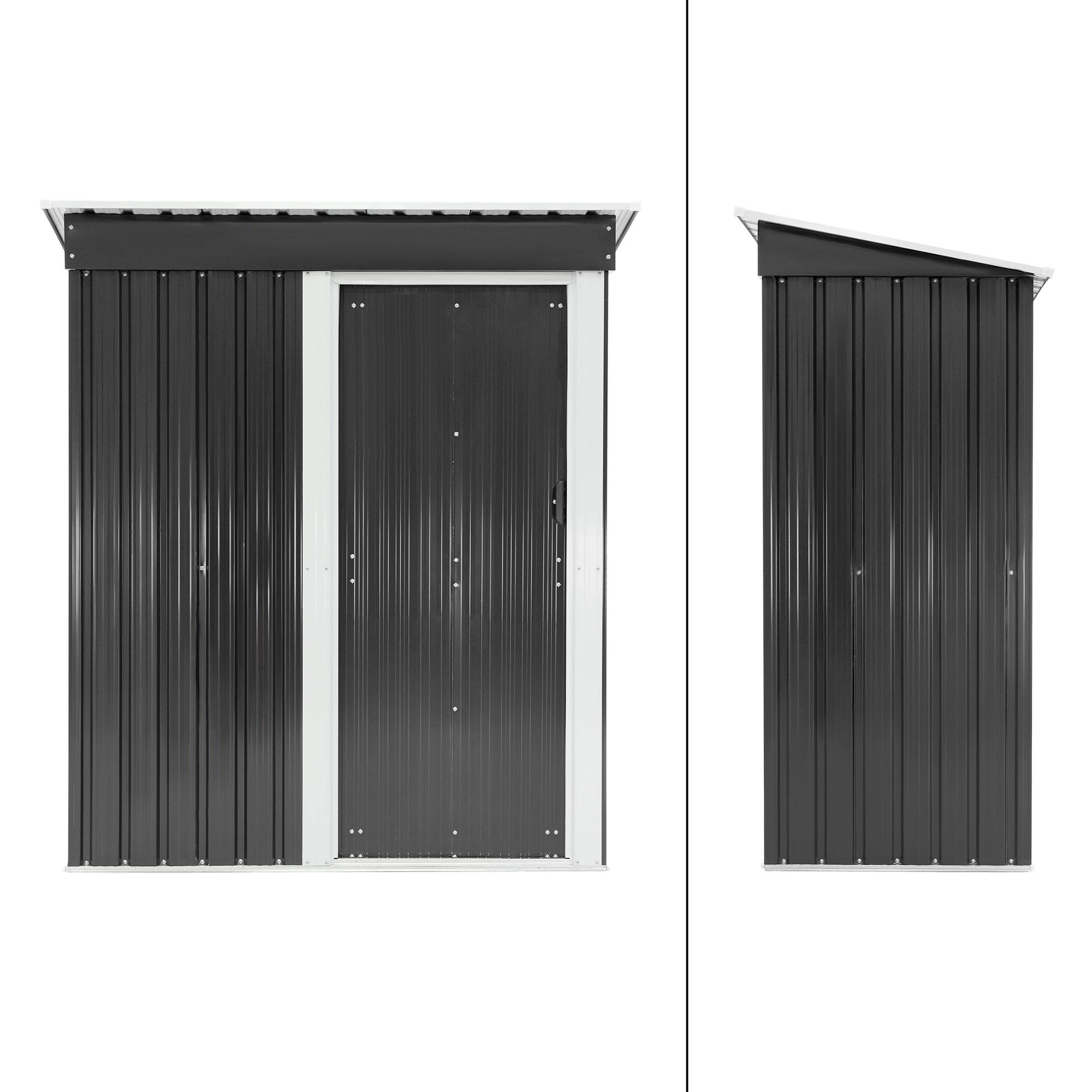 GERÄTESCHUPPEN Dunkelgrau - Grau, Metall (76/184/150cm) - ML-DESIGN