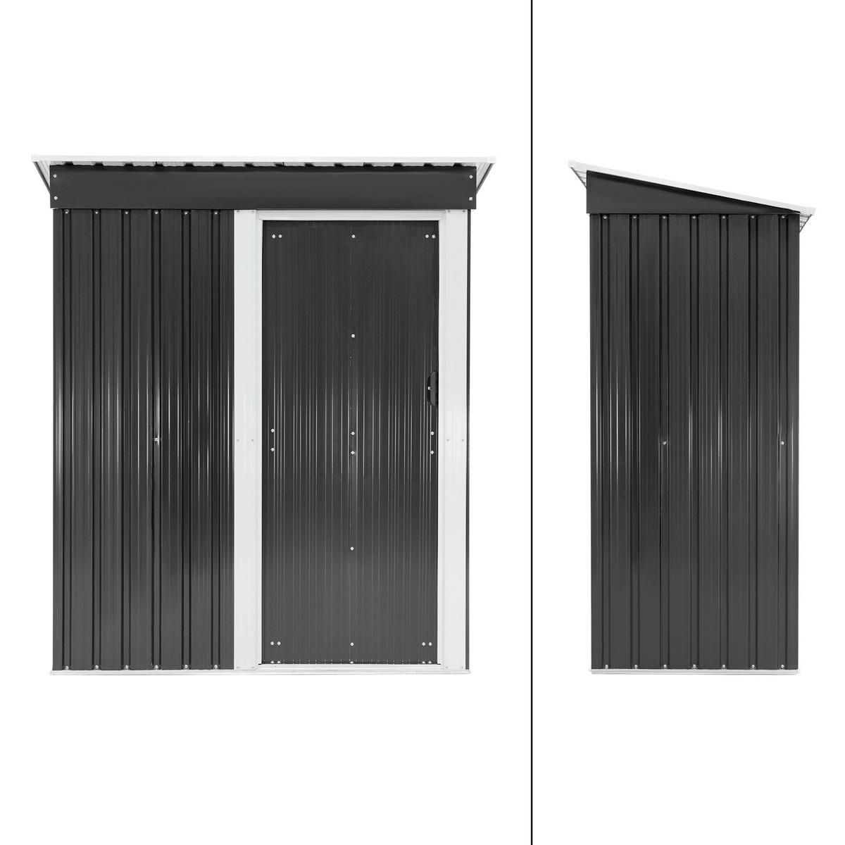 GERÄTESCHUPPEN Dunkelgrau - Grau, Metall (76/184/150cm) - ML-DESIGN