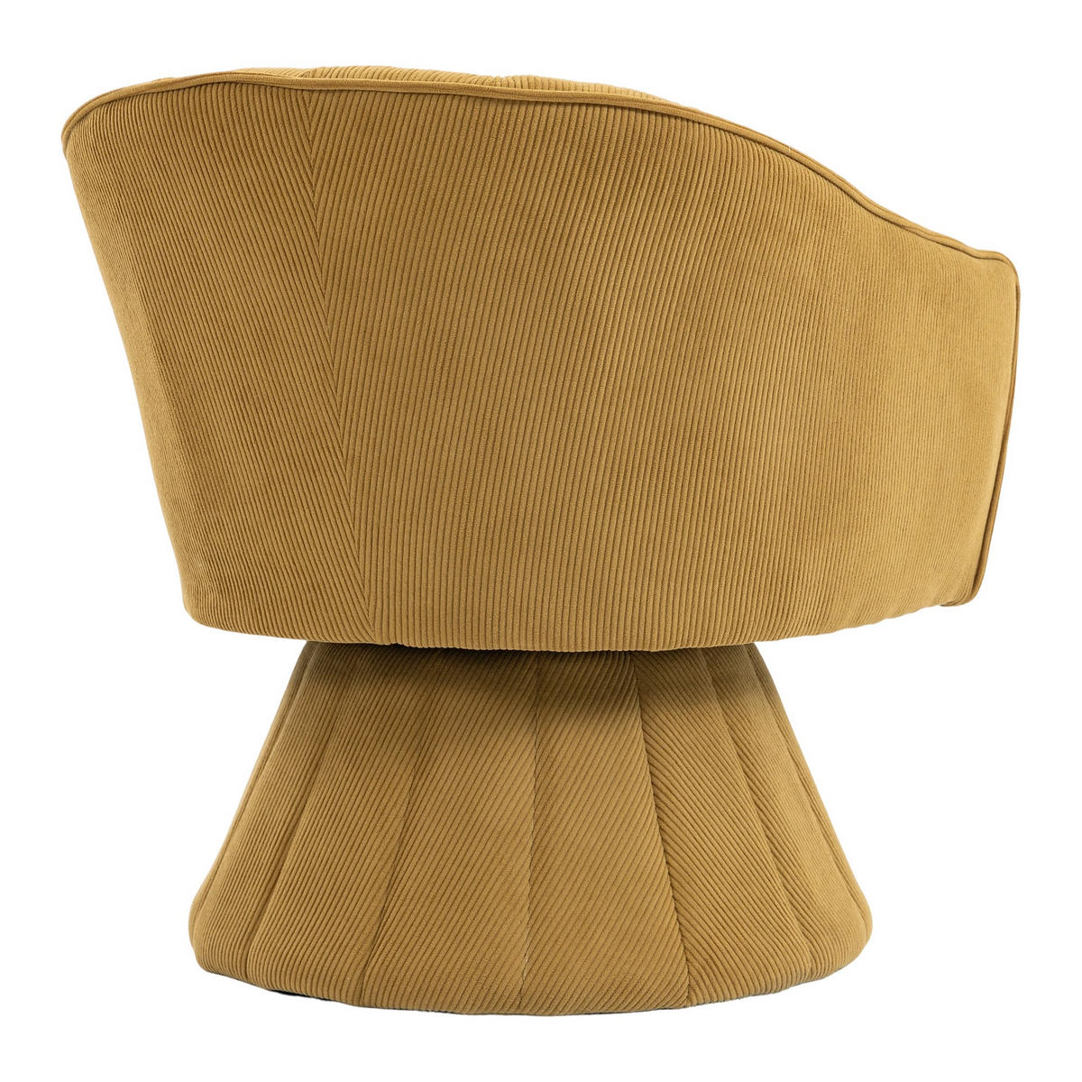 DREHSTUHL Drehsessel Loungesessel mit Polsterung,360°,Cord,Gelb - Gelb, Textil (70/72/66cm) - LVHOM