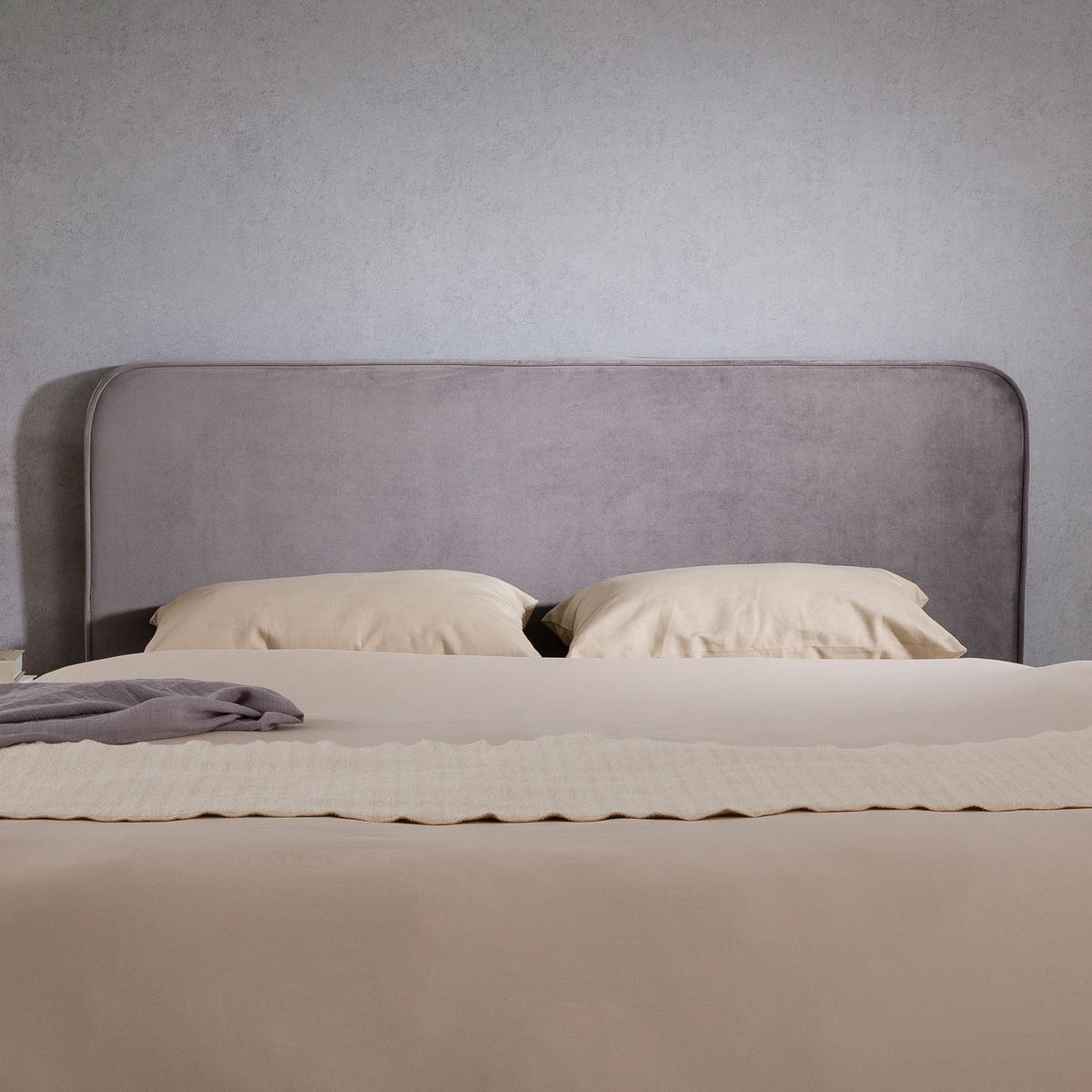 KOPFTEIL NOVARE 160x190 cm grau - Grau, Textil (160/58/6cm) - IDIMEX