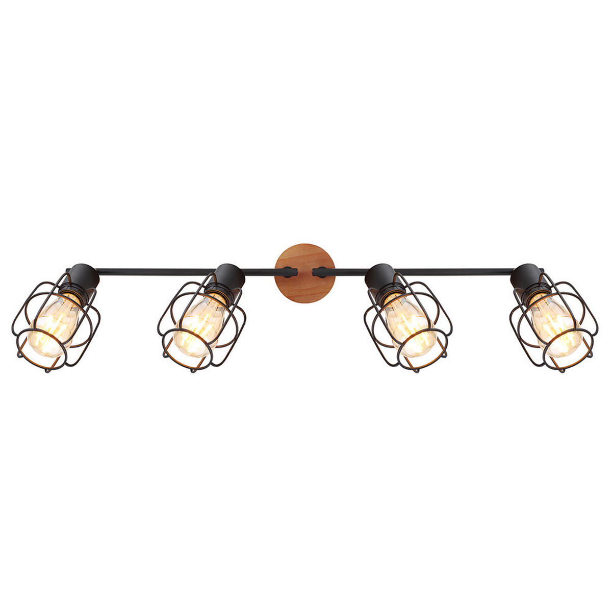 DECKENLEUCHTE Metall Schwarz Gitteroptik - Schwarz, Metall (80/11/24cm) - Globo Lighting