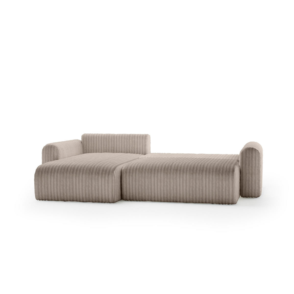 ECKSOFA mit Schlaffunktion Emmen, Hellbraun - Hellbraun, Textil (286/100cm) - Fedve