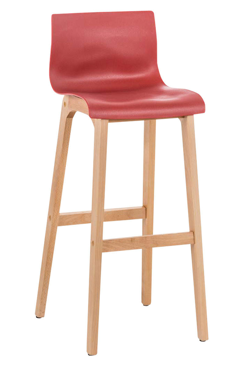 BARHOCKER DELHI Rot Holz - Rot, Holz (41/101/46cm) - DELUKE
