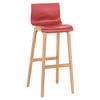 BARHOCKER DELHI Rot Holz - Rot, Holz (41/101/46cm) - DELUKE