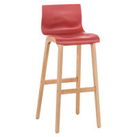 BARHOCKER DELHI Rot Holz - Rot, Holz (41/101/46cm) - DELUKE