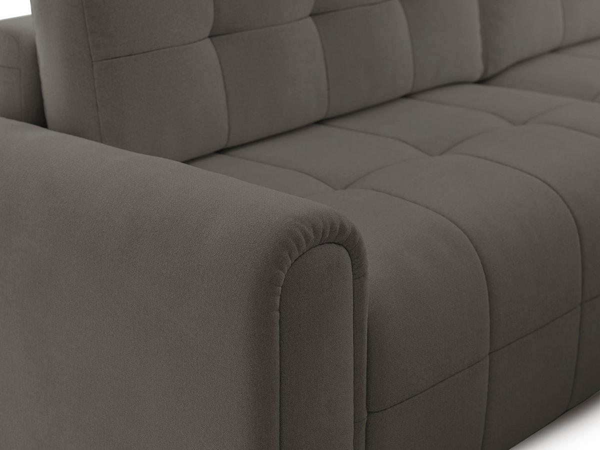 ECKSOFA Simolla Taupe rechts - Graubraun/Schwarz, Kunststoff/Textil (180/268cm) - Selsey