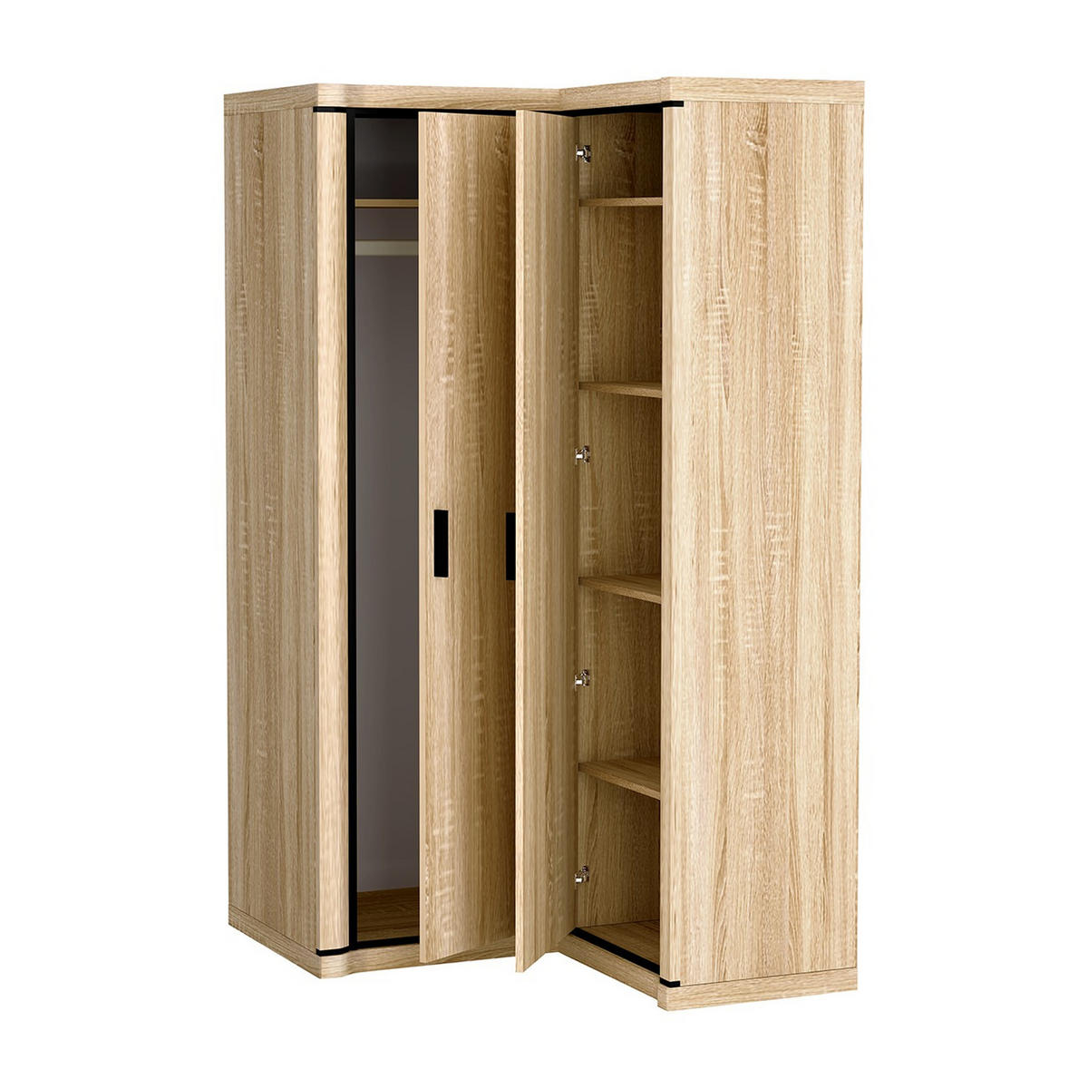ECKKLEIDERSCHRANK Dallas D-21 100 x 192 x 114 cm Eiche Sonoma - Sonoma Eiche, Holzwerkstoff/Kunststoff (100/192/114cm) - Koseto