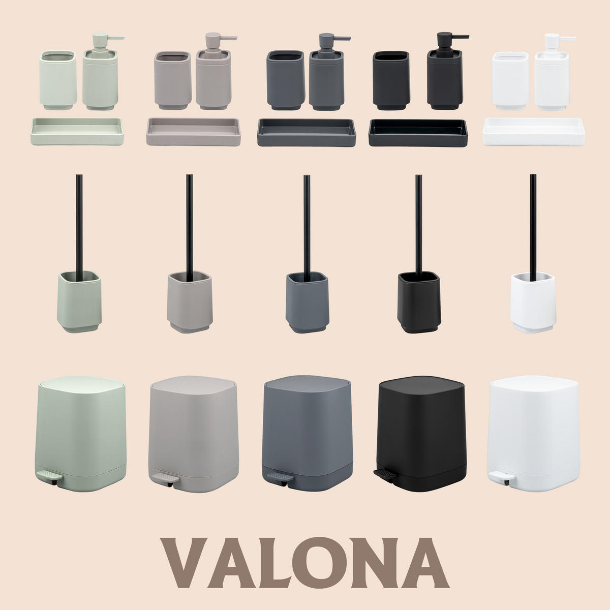 KOSMETIKEIMER VALONA, Kunststoff, weiß - Weiß, Kunststoff (21/25.5/24cm) - eluno