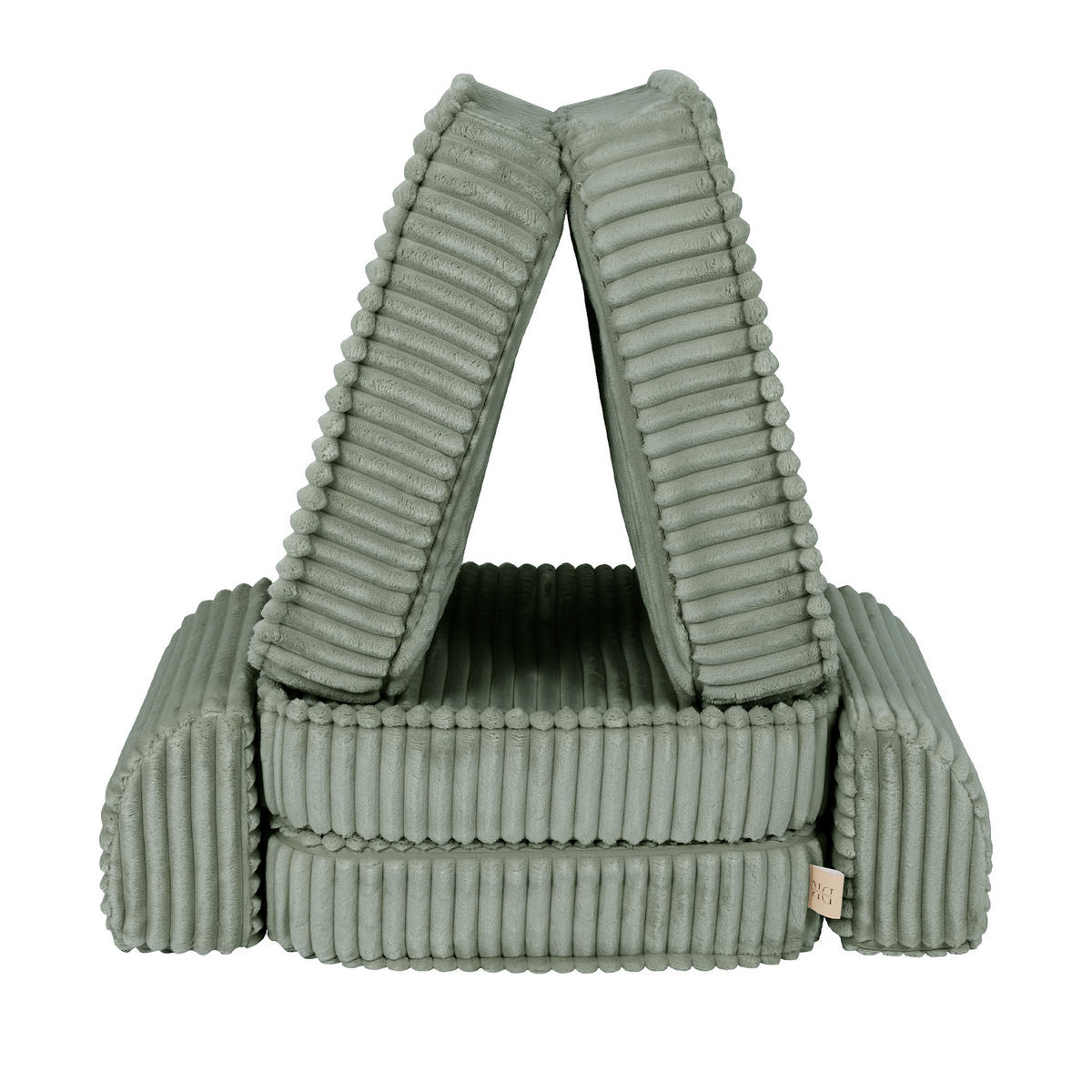 KINDERSOFA, Pocket Basic, Churros, Salboliv - Olivgrün, Textil (120/25/60cm) - MeowBaby