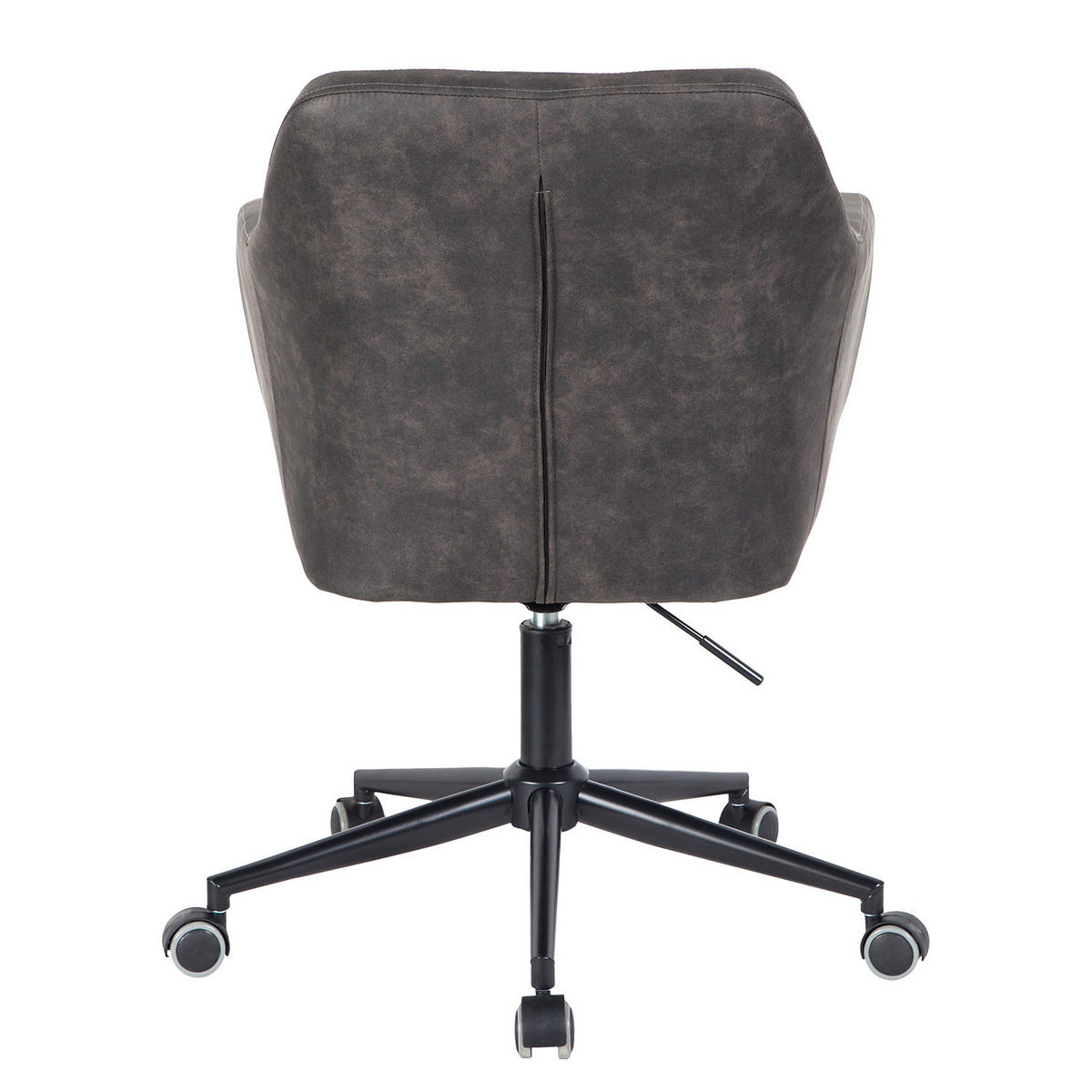 BÜRODREHSTUHL - Kunstleder / Stahl, Vintage Grau / Schwarz - Grau, Kunststoff (60/95/61cm) - home24