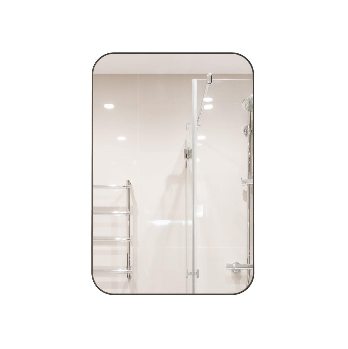 SPIEGELSCHRANK 76x51x12cm schwarz mit Aufbewahrung - Wandspiegel für Badezimmer - Schwarz, Glas (76/12/51cm) - Modfu