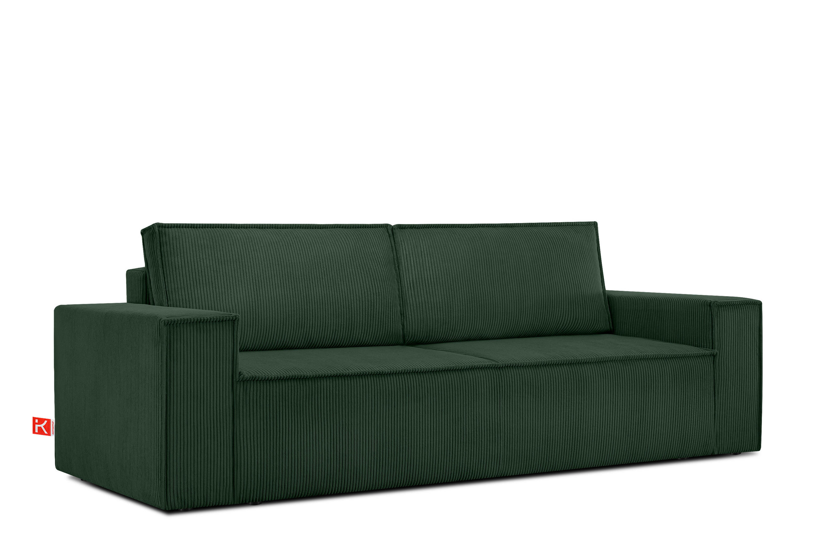 3-SITZER-SCHLAFSOFA NAPI in Pet Friendly Cord-Stoff, dunkelgrün - Dunkelgrün/Schwarz, Textil (244/89/101cm) - KONSIMO®