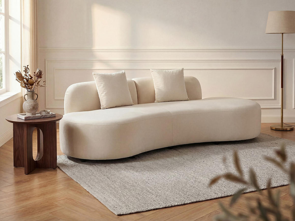 SOFA ohne Schlafmöglichkeit - 3 Personen-Sitzer - Stoff - Beige - - Beige, Textil (230/76/80cm) - Vente-Unique