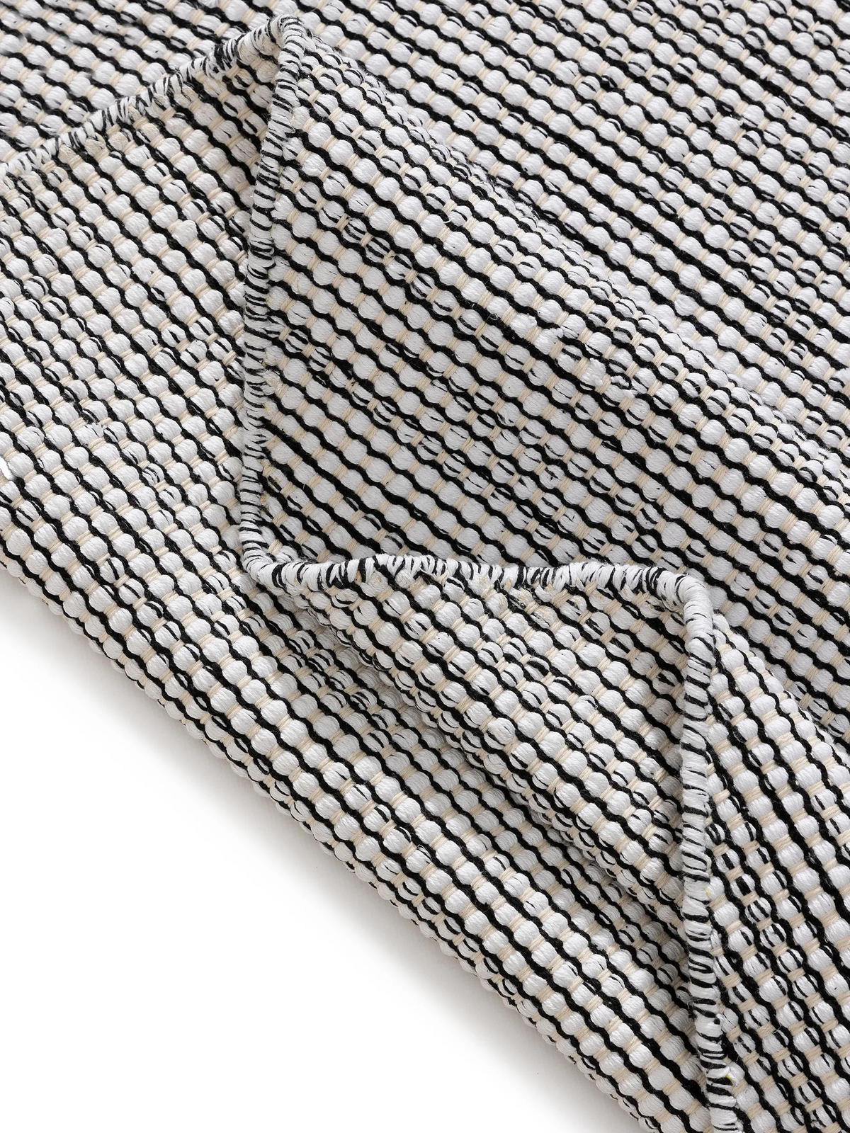 BAUMWOLLTEPPICH Ron handgewebt ø 240 cm rund - Schwarz, Naturmaterialien/Textil (240/240cm) - benuta