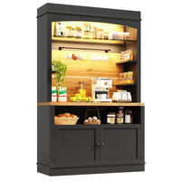 KÜCHENSCHRANK mit LED 107x43x184 cm MDF Metall Schwarz - Schwarz, Metall (43/184/107cm) - Meubliv