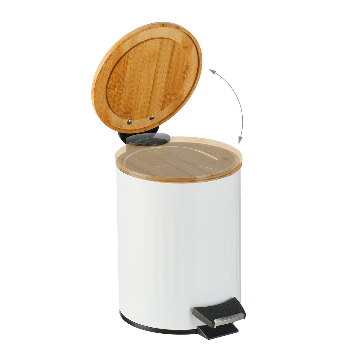 MÜLLEIMER - Weiß, Holz/Kunststoff (17/23.5/21.5cm) - Relaxdays