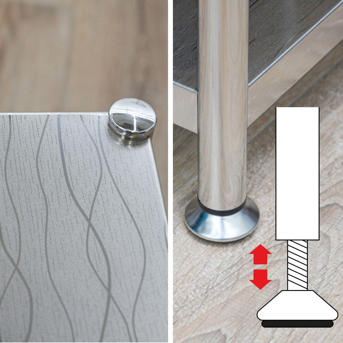 EDELSTAHL-REGAL 61x36x50 cm bis 60kg inkl. 2 Ebenen - Grau, Metall (36/50/61cm) - shelfr