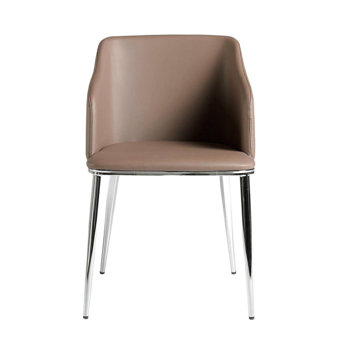 STUHL Kunstleder braun 51/56/79 cm - Chromfarben/Edelstahlfarben, Leder/Kunststoff (51/79/56cm) - ANGEL CERDA