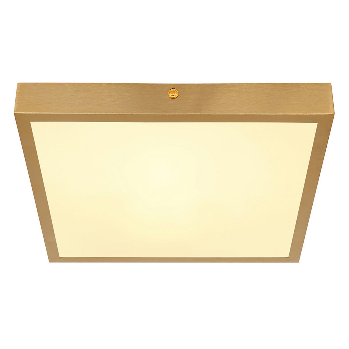 LED DECKENLEUCHTE Metall Messing Opal - Messingfarben, Metall (25/25/3cm) - Globo Lighting