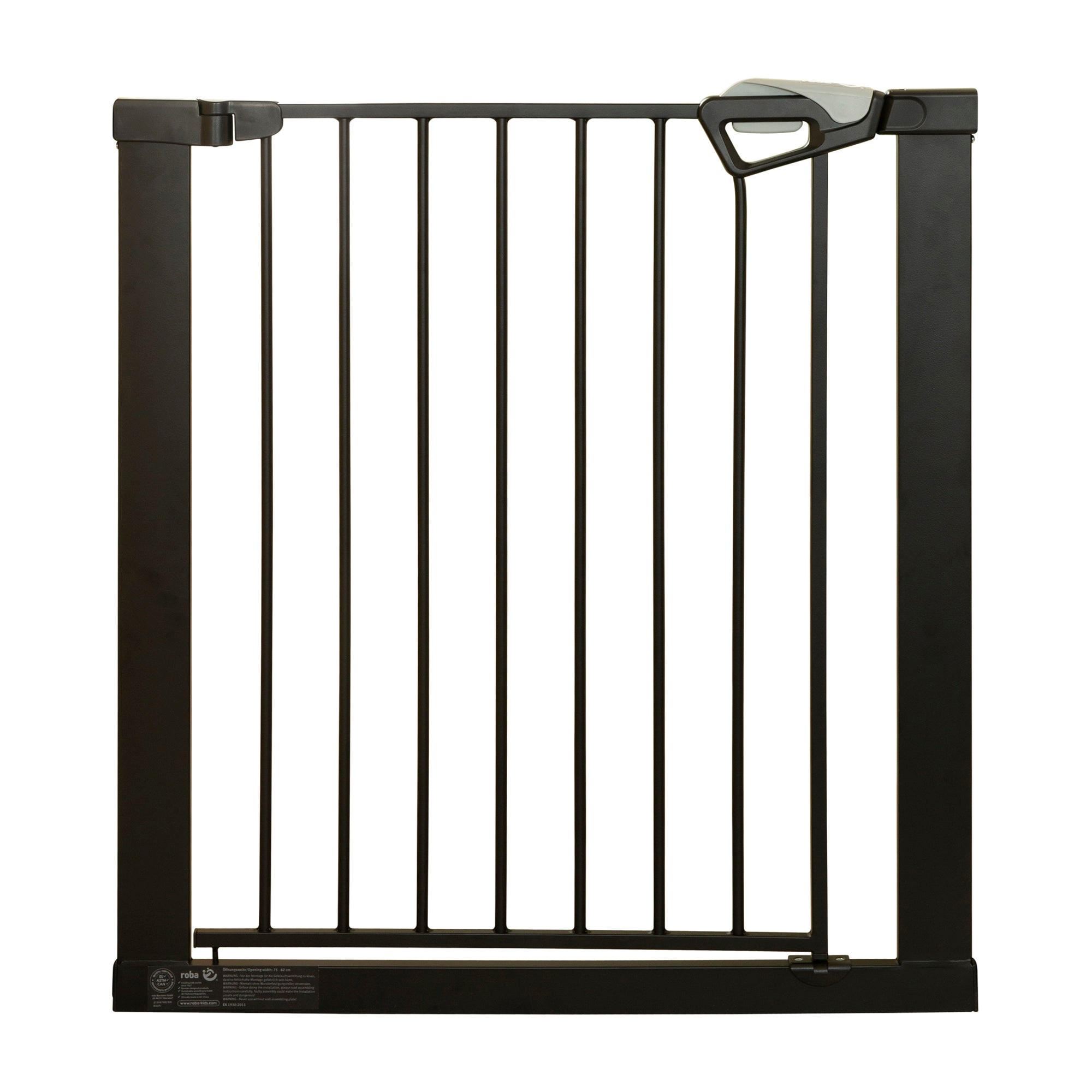 TÜRSCHUTZGITTER easySafe+ zum Klemmen - 75 - 82 cm - Schwarz, Metall (82/5cm) - Roba