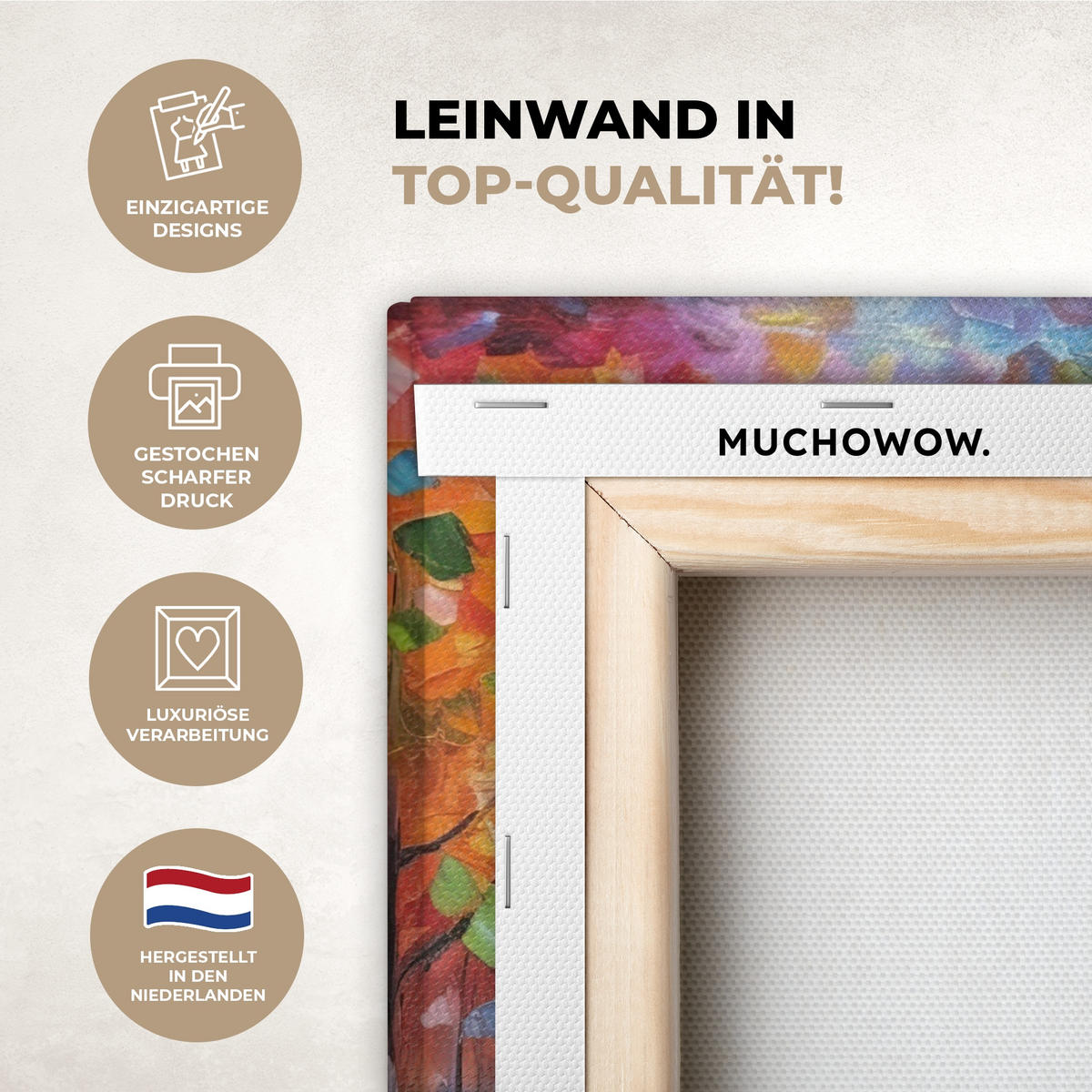 LEINWANDBILD Landschaft - Wald - Farben - Natur Deko Wohnzimmer 20x30 cm - Multicolor, Textil (20/30cm) - MuchoWow