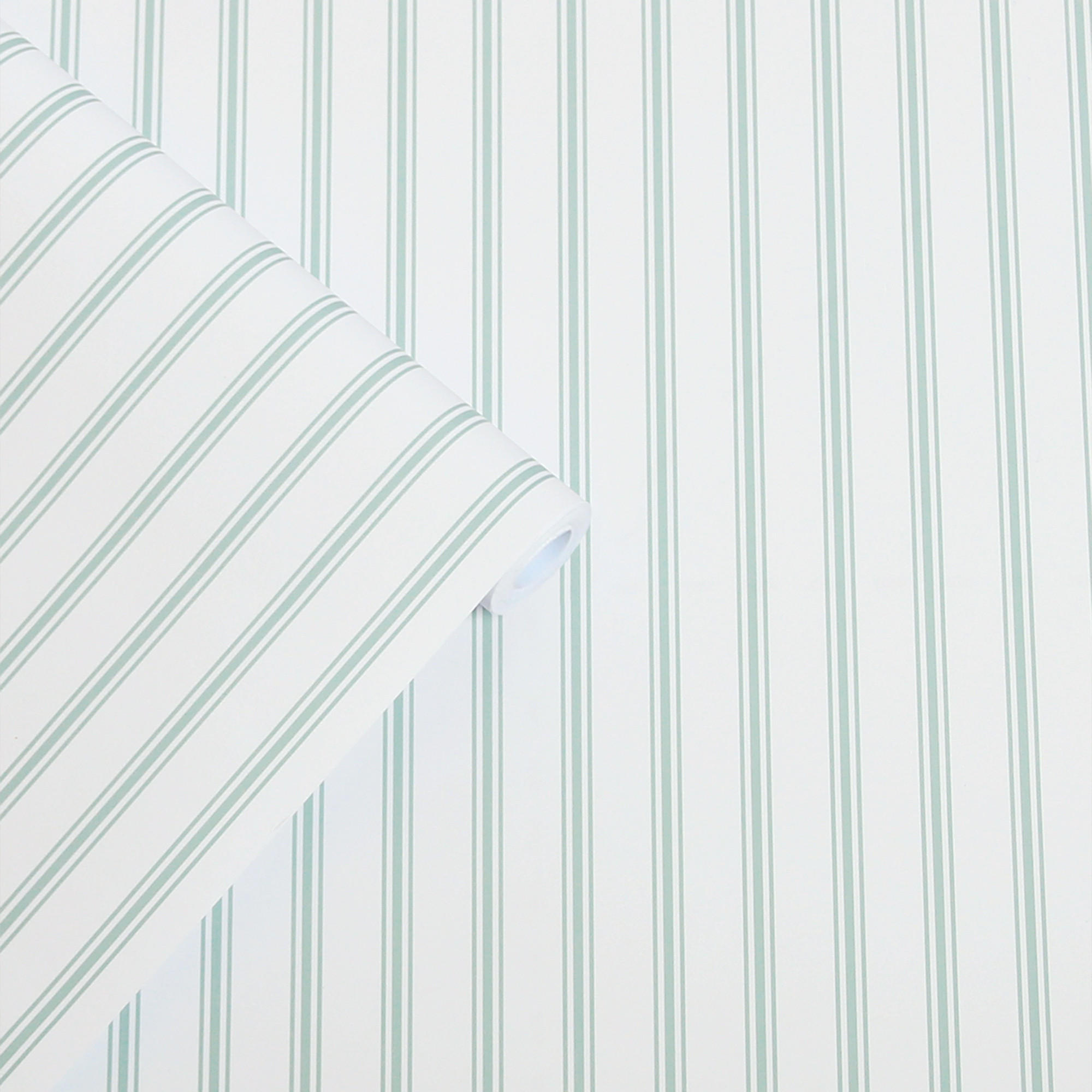 VLIESTAPETE Farnworth Stripe Salbei Grün | Grün | Streifen | 10mx52cm - Grün, Papier/Kunststoff (52/1000cm) - Graham & Brown