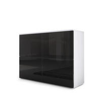 KOMMODE Rova Schwarz Hochglanz / Schwarz Hochglanz - Schwarz Hochglanz, Holzwerkstoff (92/72/35cm) - Vladon