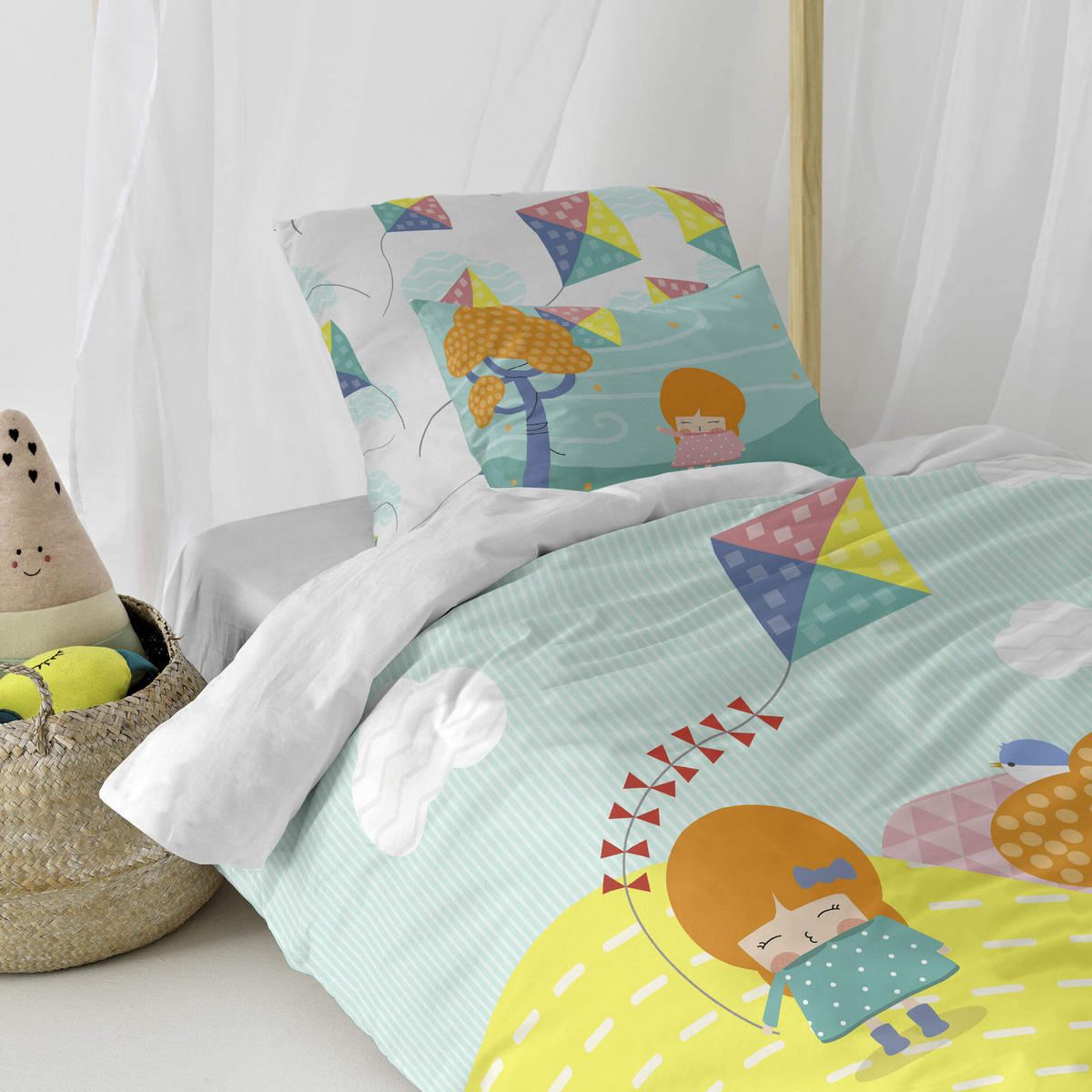 KISSENBEZUG kite 50x30 cm mehrfarbig - Multicolor, Textil (50/30cm) - Happy Friday