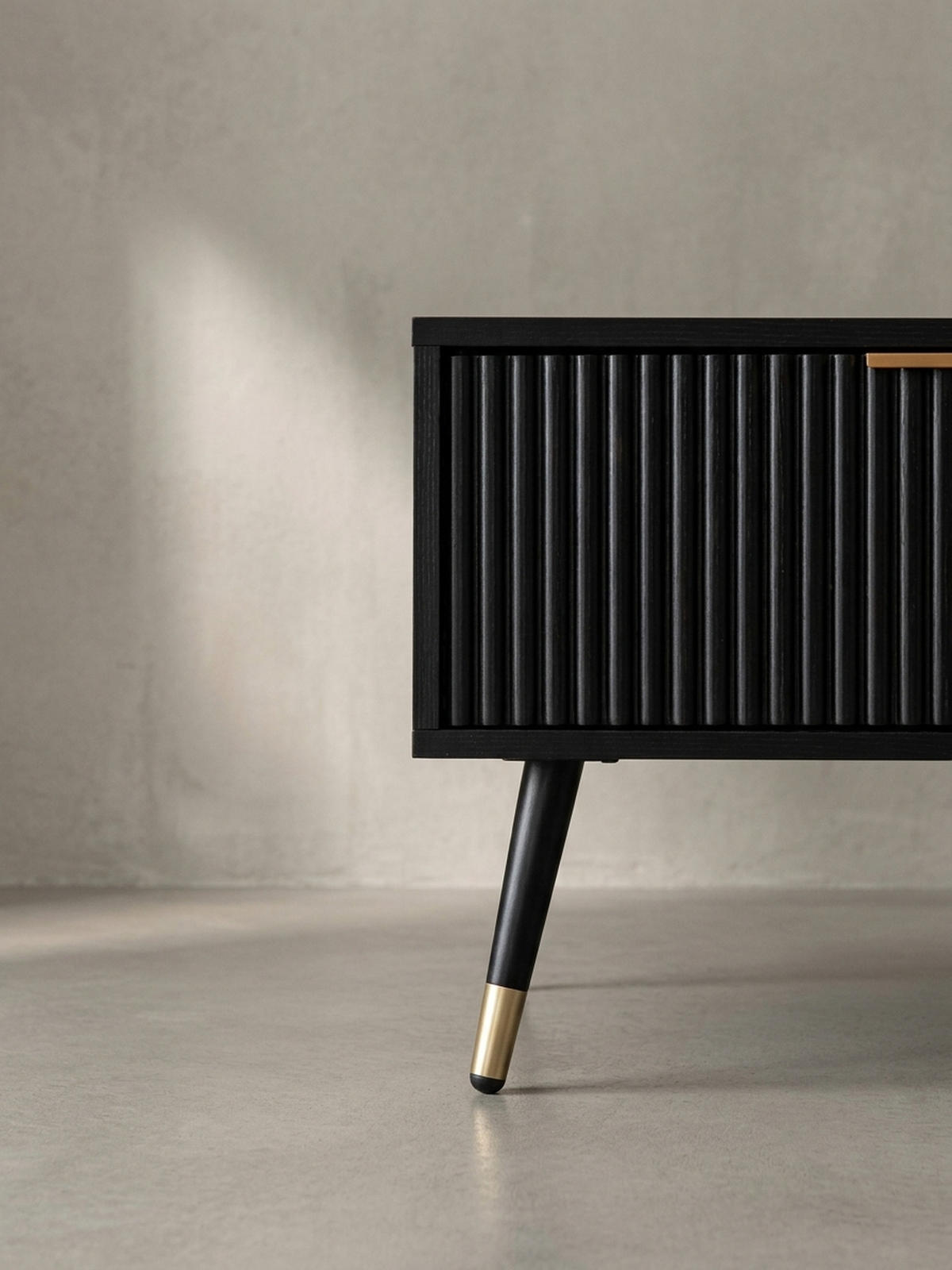 COUCHTISCH Schwarz Eiche-Dekor mit Stauraum 110x60x43 cm Metallbeine - Goldfarben/Schwarz, Holzwerkstoff/Metall (60/110/43cm) - KADIMA DESIGN