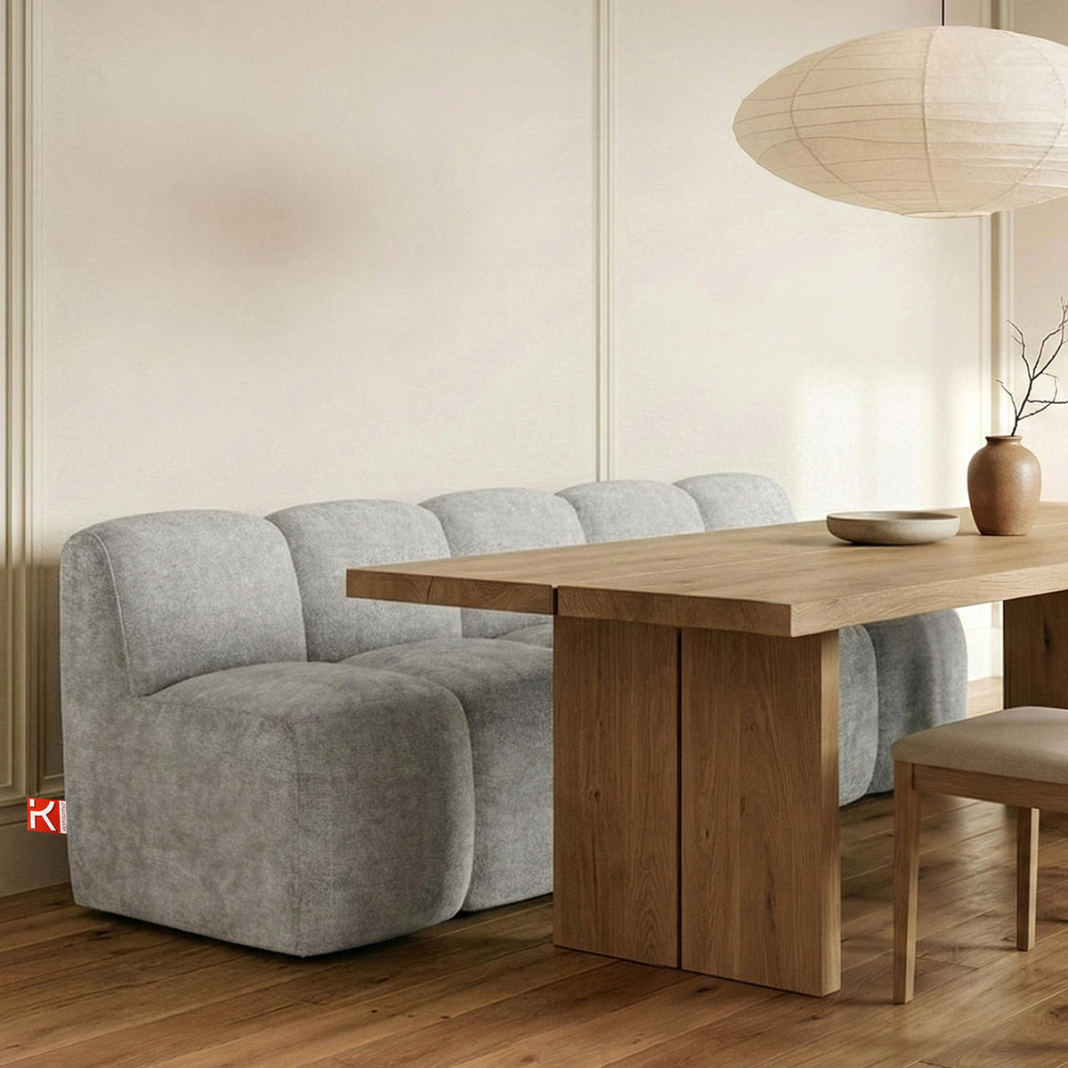 ESSZIMMERBANK BRESCO, Hellgrau - Hellgrau, Holz/Holzwerkstoff (203/80/72cm) - KONSIMO®