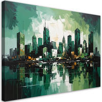 LEINWANDBILD Städte & Architektur 90x60cm - Grün, Textil (90/60cm) - Feeby