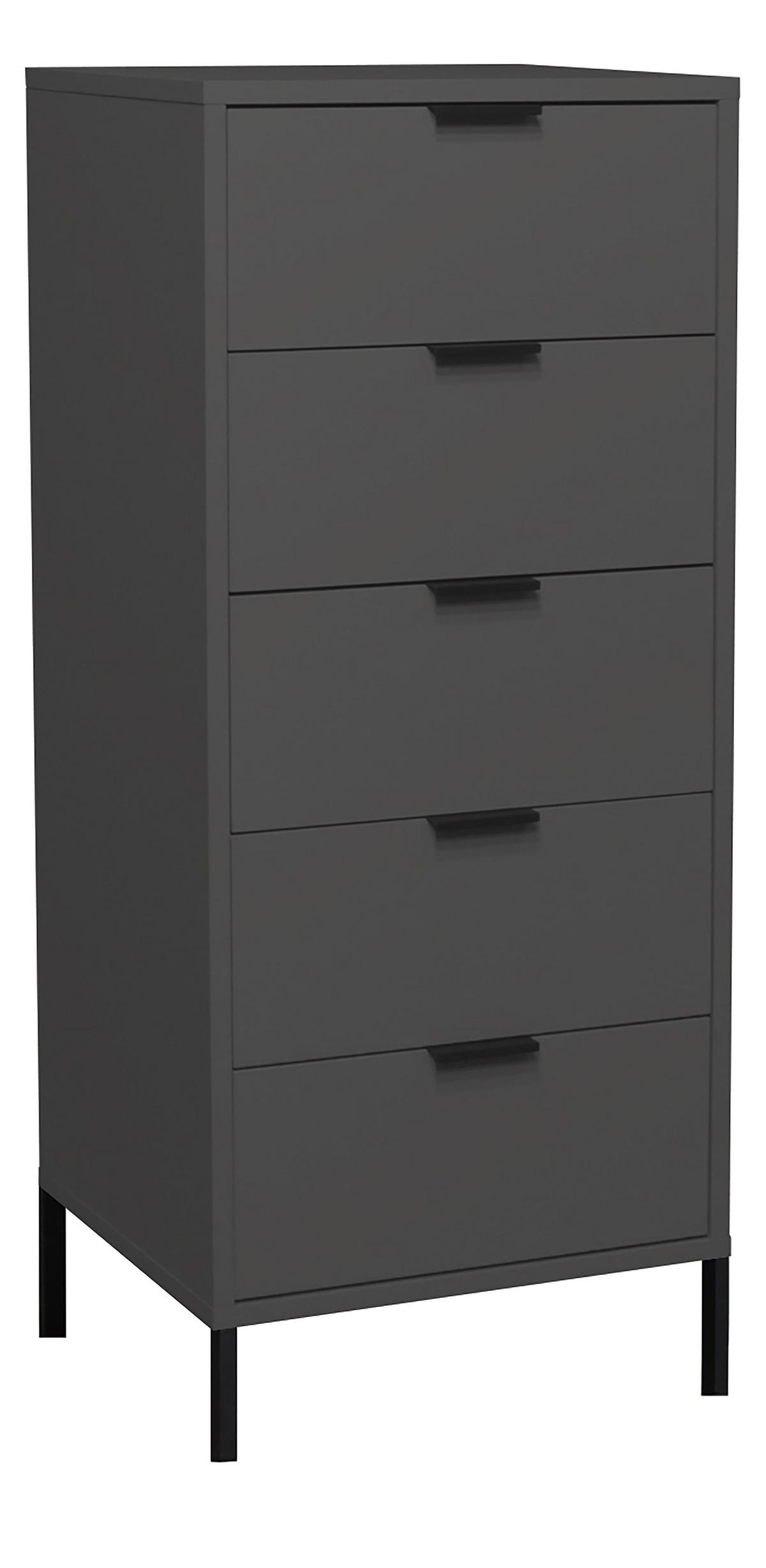 KOMMODE Erna 51x45x123 Anthrazit matt Lack - Anthrazit, Holzwerkstoff (51/123/45cm) - 58aufmkessel