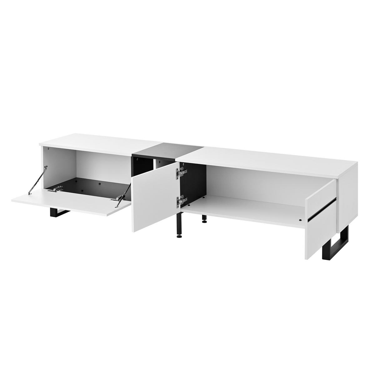 TV-LOWBOARD mit Klappfach und 2 Türen 180 cm Weiß - Weiß, Holzwerkstoff (38/45/180cm) - Beauniv