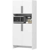 BUFFET 79/175/40 cm Weiß aus Holz mit Kippschutz - Weiß, Holz (40/175/79cm) - OKMYHOME