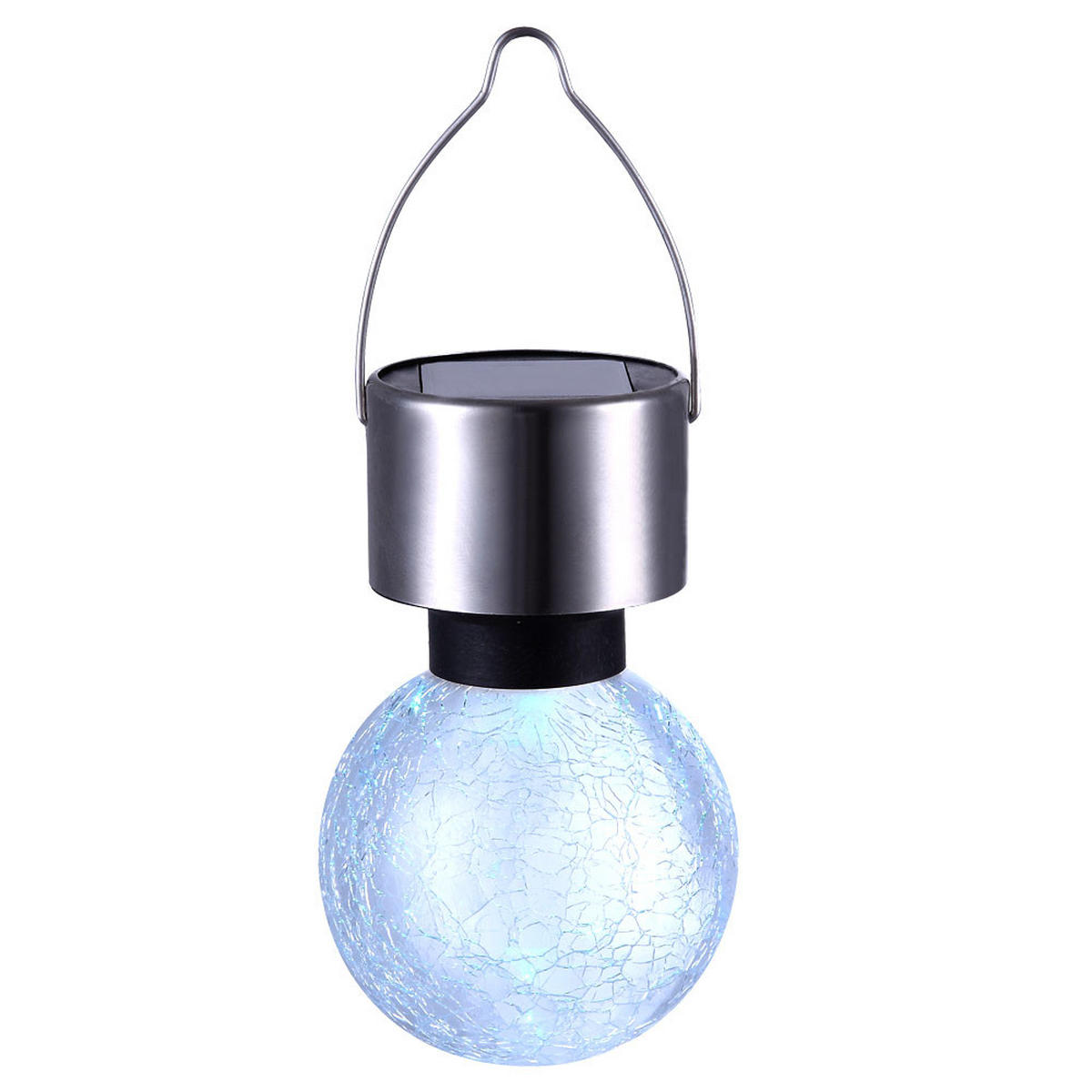 LED AUSSENLEUCHTE Kugel Edelstahl Silber 2er Set - Silberfarben, Kunststoff (6.5/6.5/15.7cm) - Globo Lighting