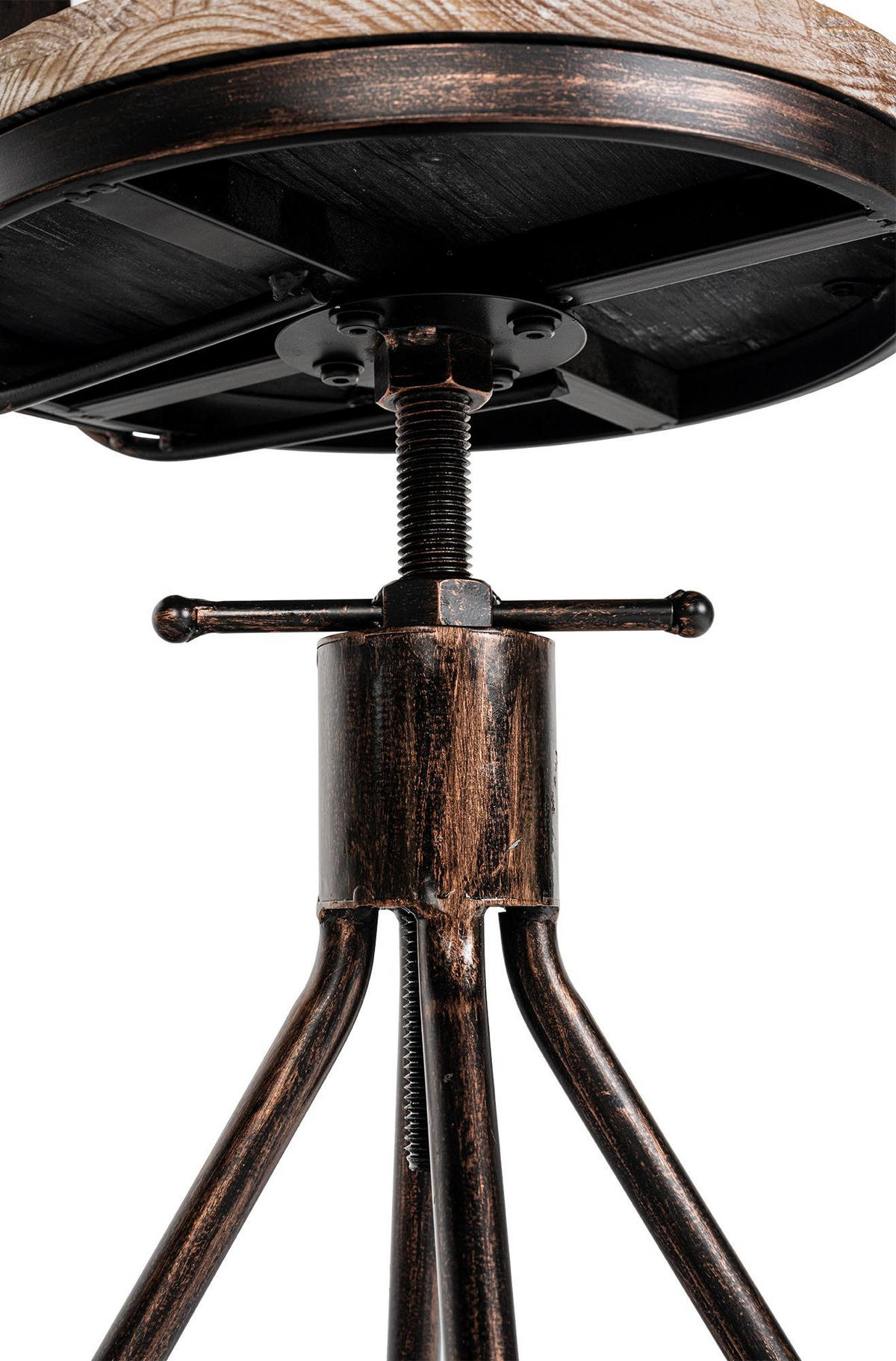 BARHOCKER Holz bronze - Bronzefarben, Holz/Metall (41/96/41cm) - CLP