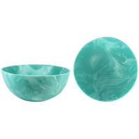SCHALE Alabaster petrol Resin - Blau, Kunststoff (33.5/14.5/33.5cm) - FURNARO