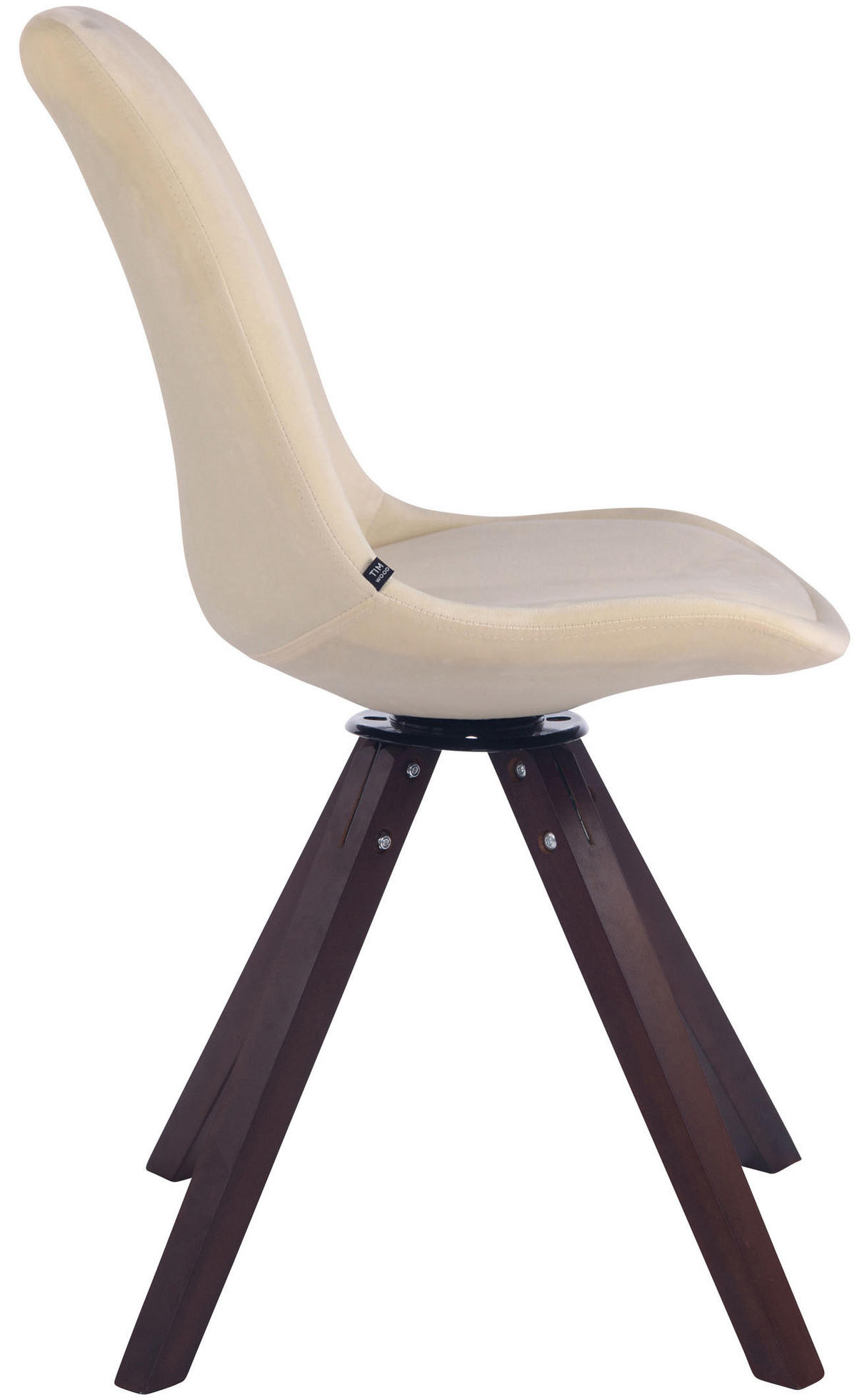 ESSZIMMERSTUHL Troll Samt, Gestell Buchenholz Square Walnuss Creme - Walnussfarben/Naturfarben, Holz/Buchenholz (48/84/56cm) - TPFLiving