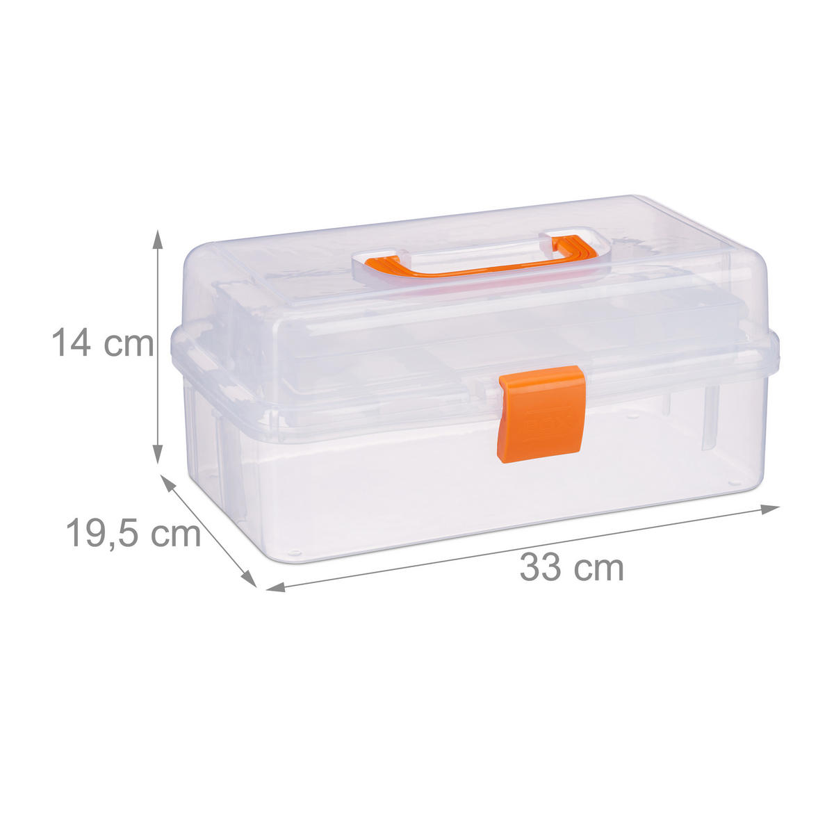 AUFBEWAHRUNGSBOX - Transparent, Kunststoff (33/14/19.5cm) - Relaxdays