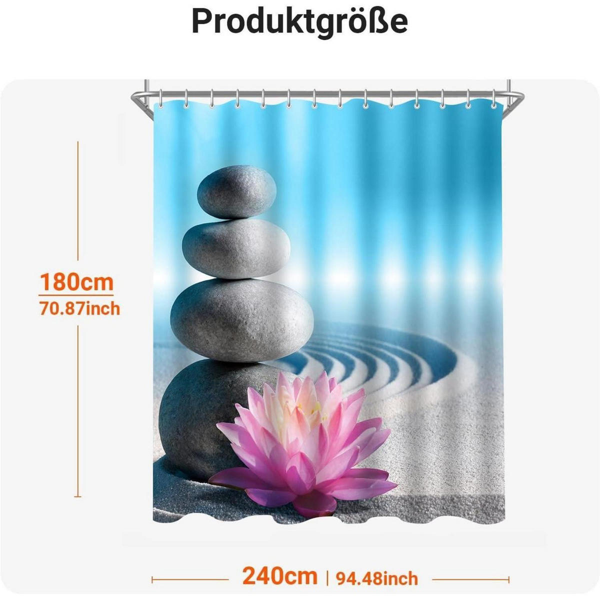 DUSCHVORHANG Kieswüste 240 x 180 cm - Multicolor, Textil (240/180cm)