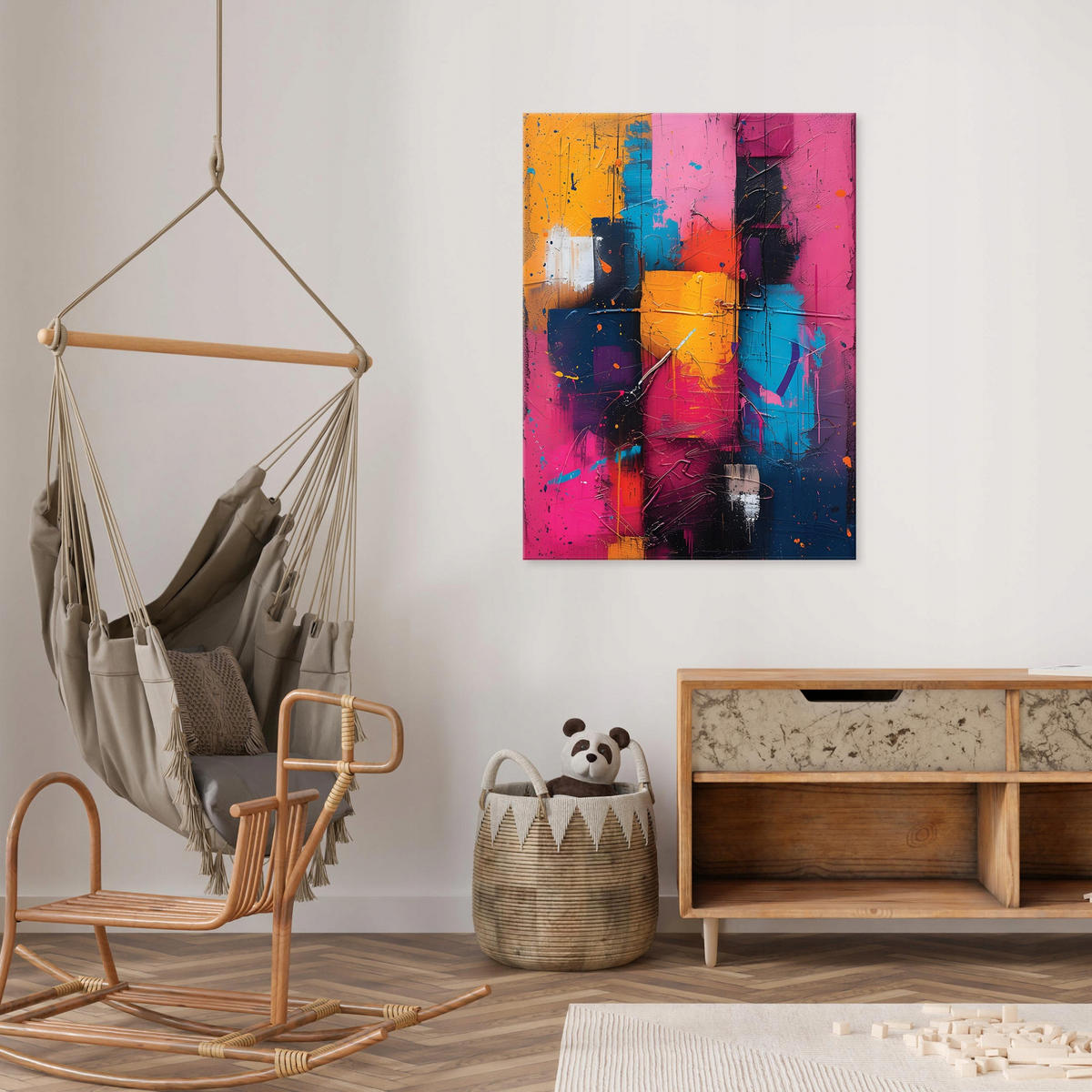 BILDER auf Leinwand Abstrakt Bunt 120x80 - Multicolor, Holzwerkstoff (80/120cm) - Wallarena