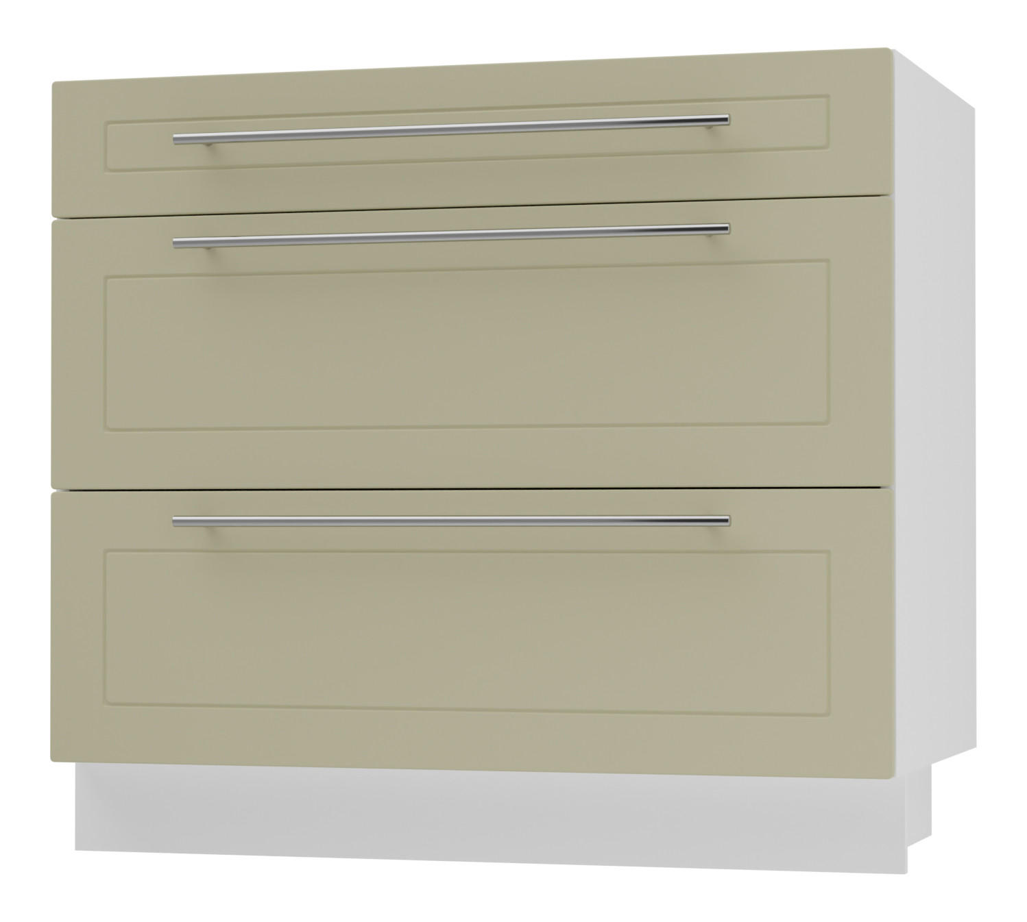 Feldmann-Wohnen Schubladenunterschrank Creme, Weiß 90x82x50 cm