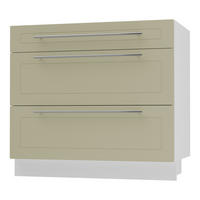 SCHUBLADENUNTERSCHRANK Kvantum D3A/90 90 / 50 / 82cm - Creme/Weiß, Holz/Holzwerkstoff (90/82/50cm) - Feldmann-Wohnen