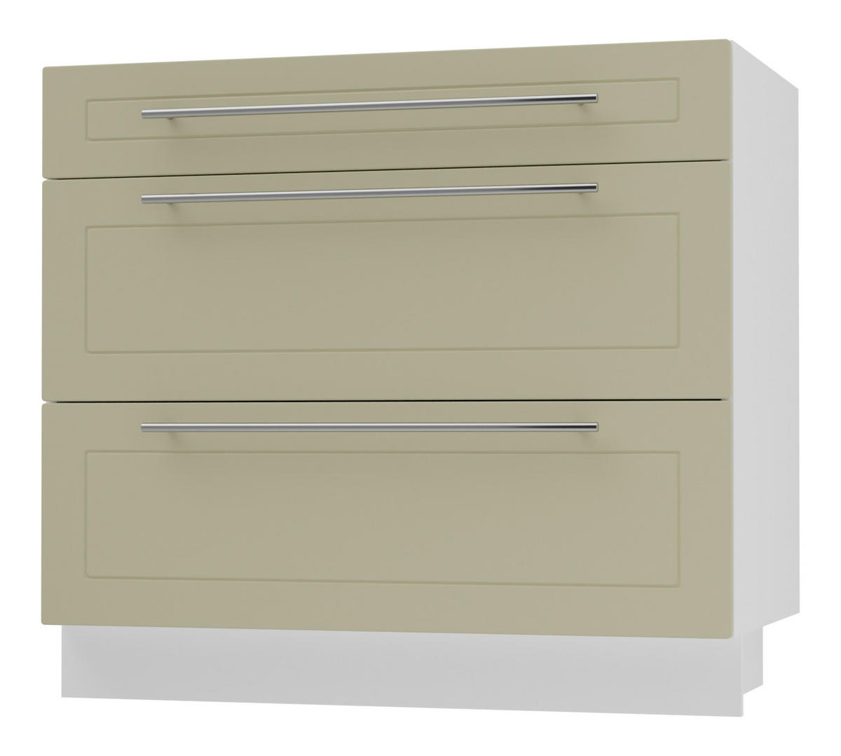 SCHUBLADENUNTERSCHRANK Kvantum D3A/90 90 / 50 / 82cm - Creme/Weiß, Holz/Holzwerkstoff (90/82/50cm) - Feldmann-Wohnen