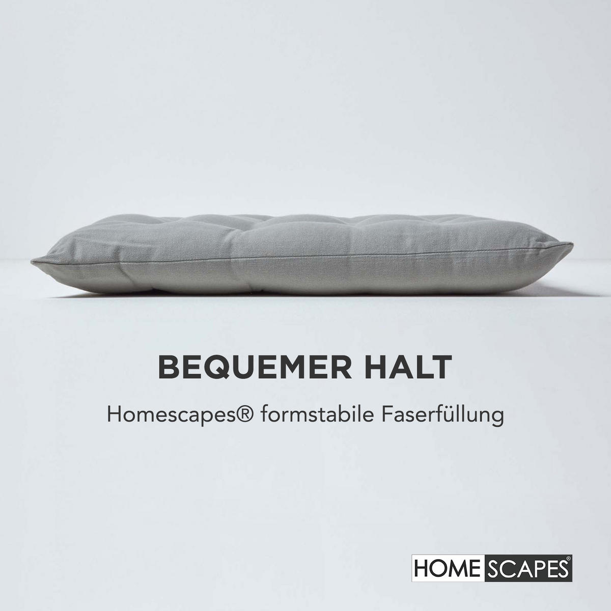 STUHLKISSEN 4er-Set grau 40/40/6,5 cm - Grau, Textil (40/40/6.5cm) - Homescapes