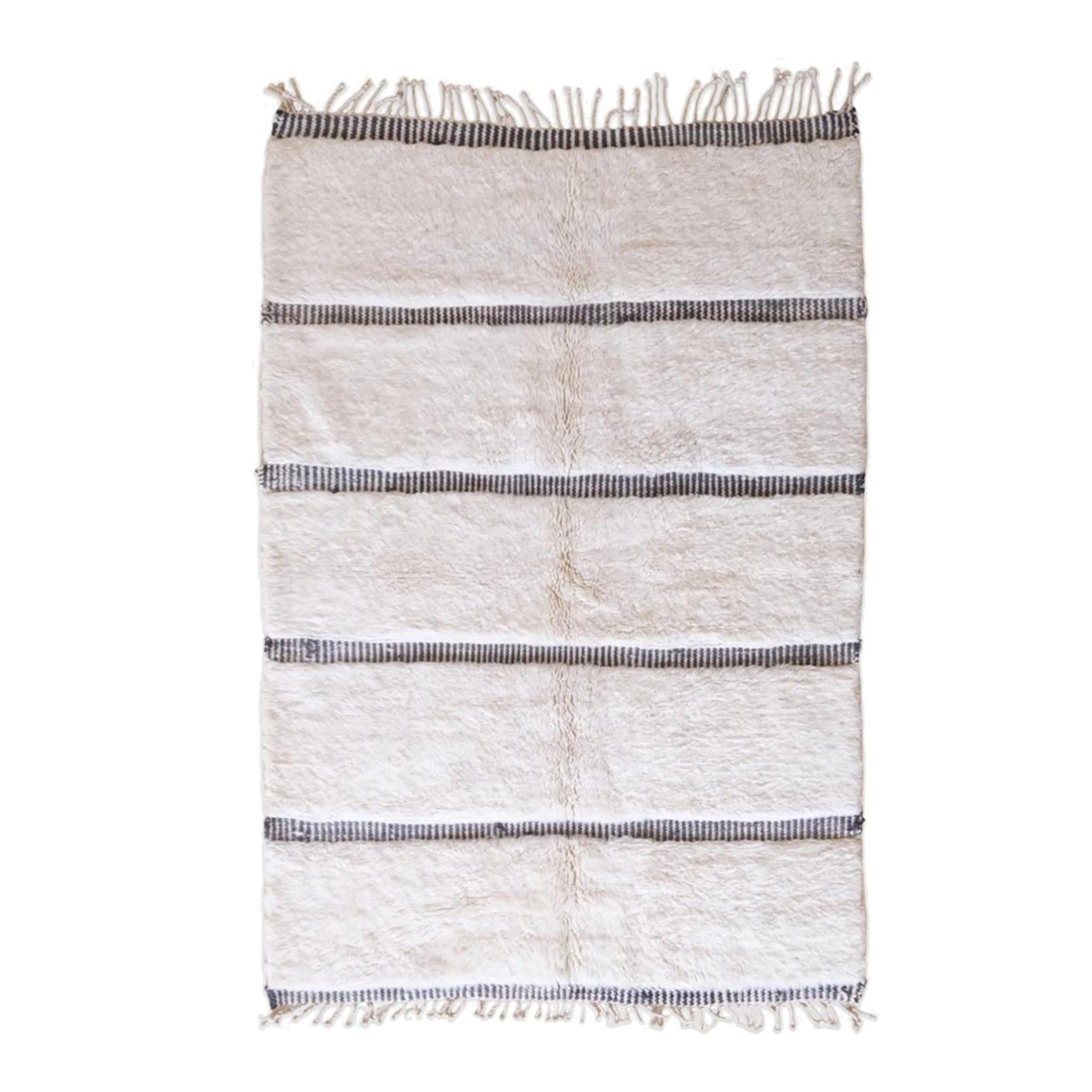 BERBERTEPPICH aus Marokko aus reiner Wolle 250x 350 cm - Weiß, Naturmaterialien (250/350cm) - AFK Living